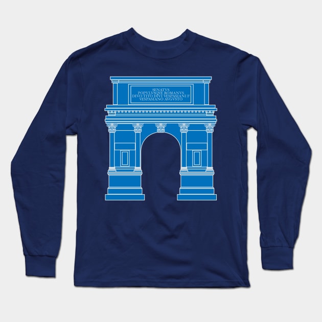 Arch of Titus (blue) Long Sleeve T-Shirt by PabloDeChenez
